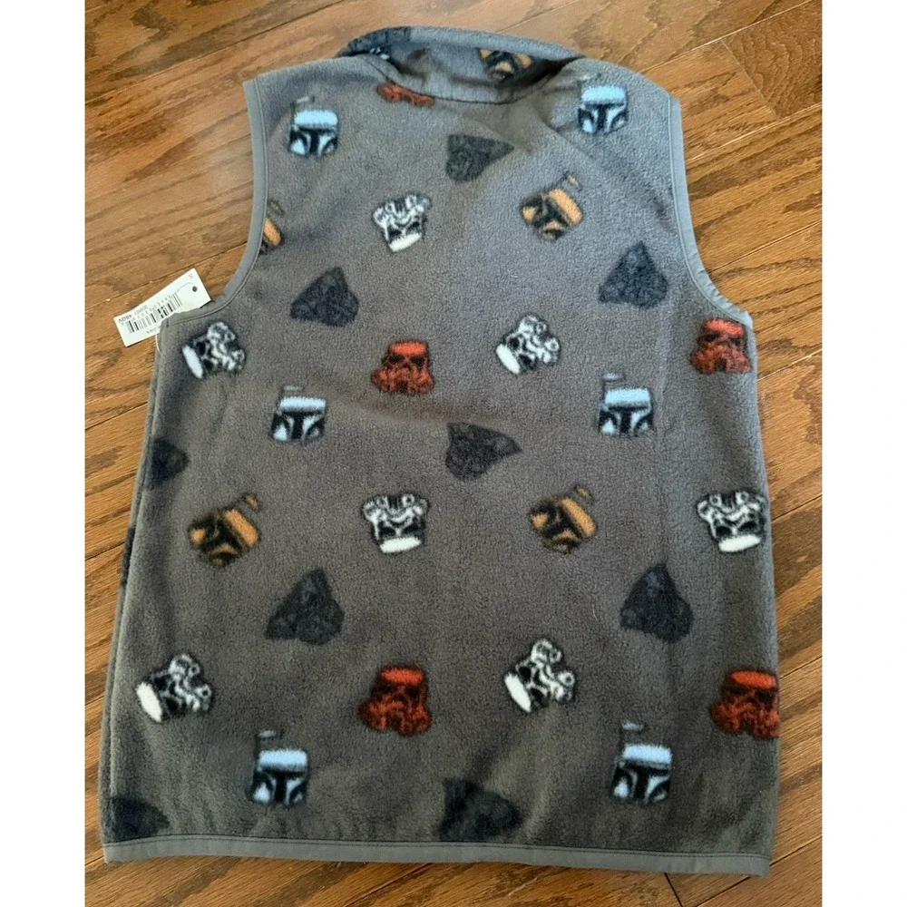 Star Wars Darth Vader Fleece Vest Boys Small 6-7 Gray NEW w/‎ Tags!